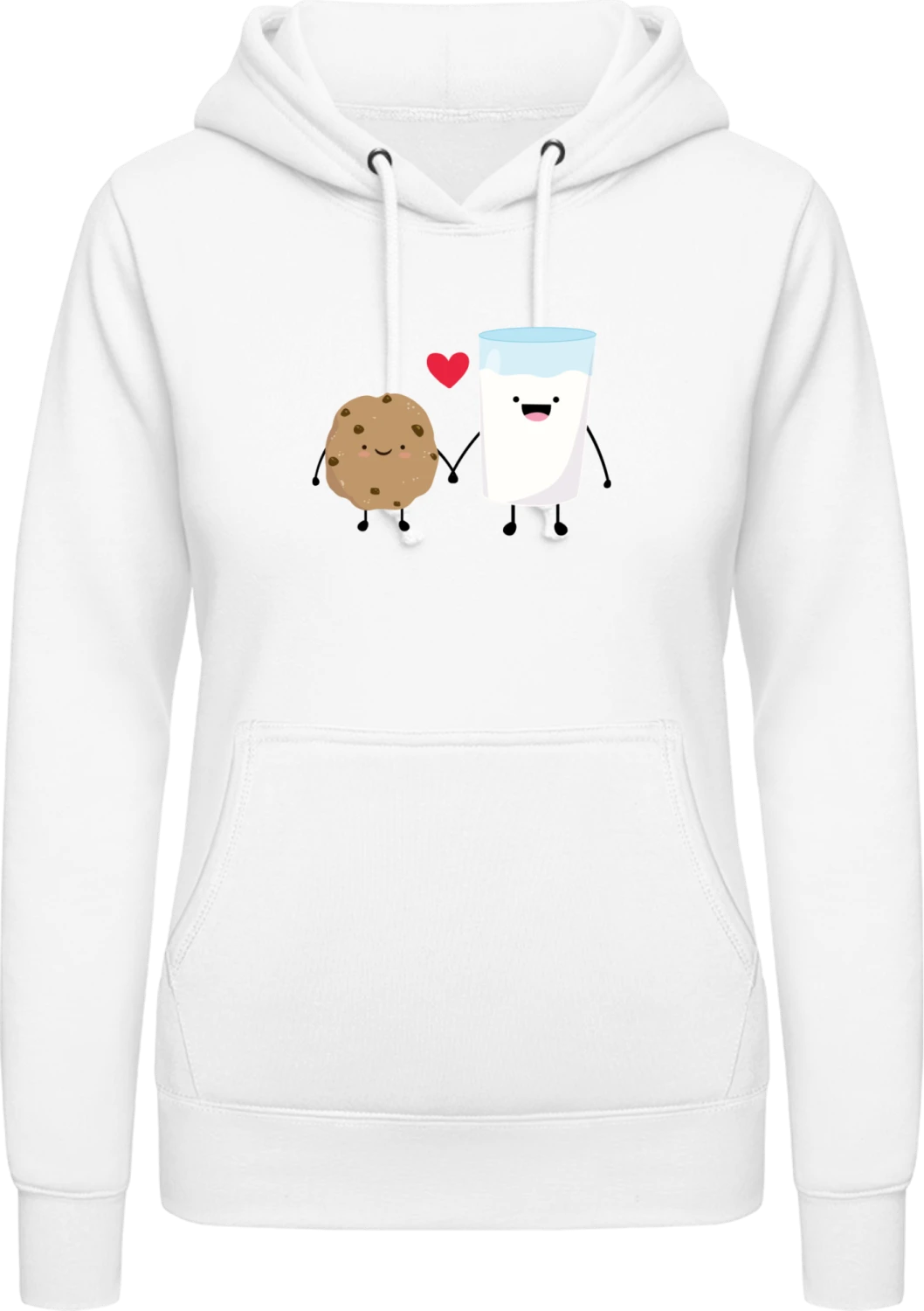 Cookie And Milk In Love - Arctic white AWDis ladies hoodie - Front