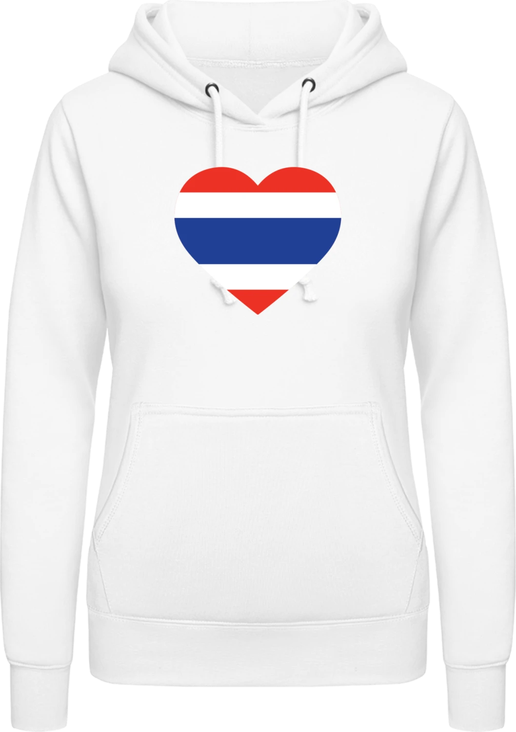 Thai Heart - Arctic white AWDis ladies hoodie - Front