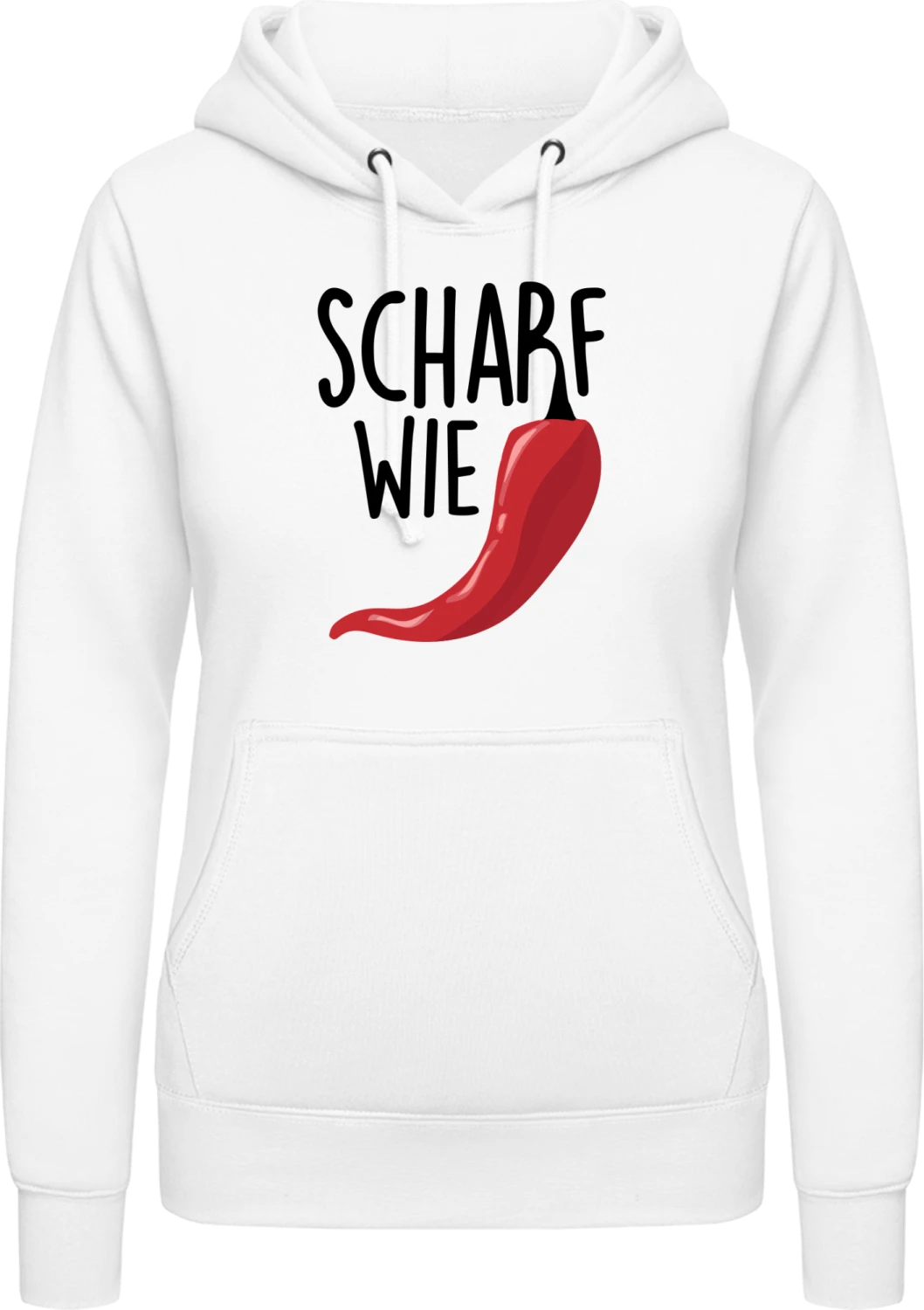 Scharf wie Chilli - Arctic white AWDis ladies hoodie - Front