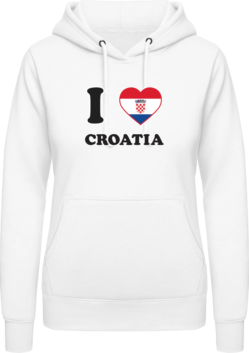 I Love Croatia - Arctic white AWDis ladies hoodie - Front