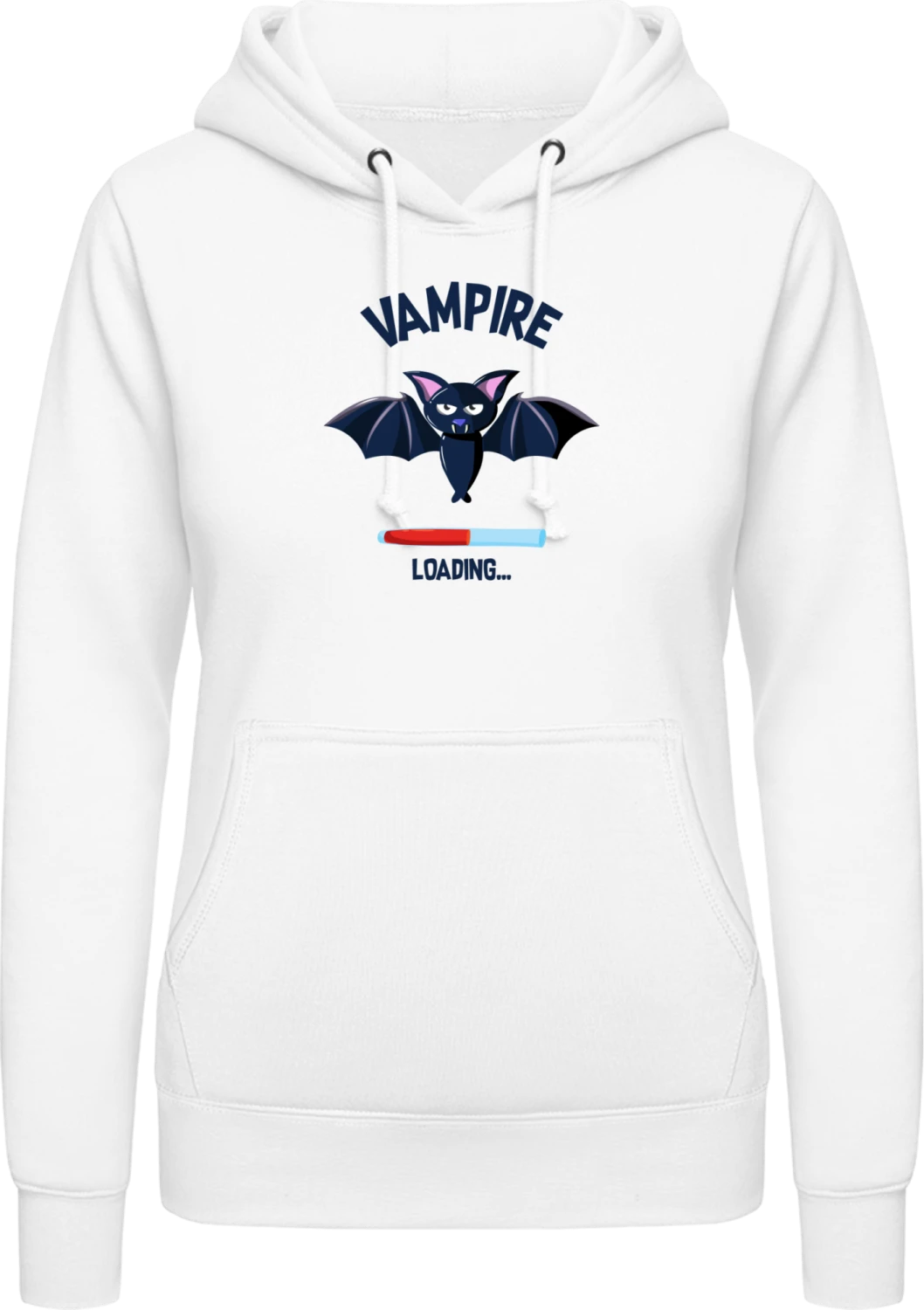 Vampire Loading Comic Bat - Arctic white AWDis ladies hoodie - Front