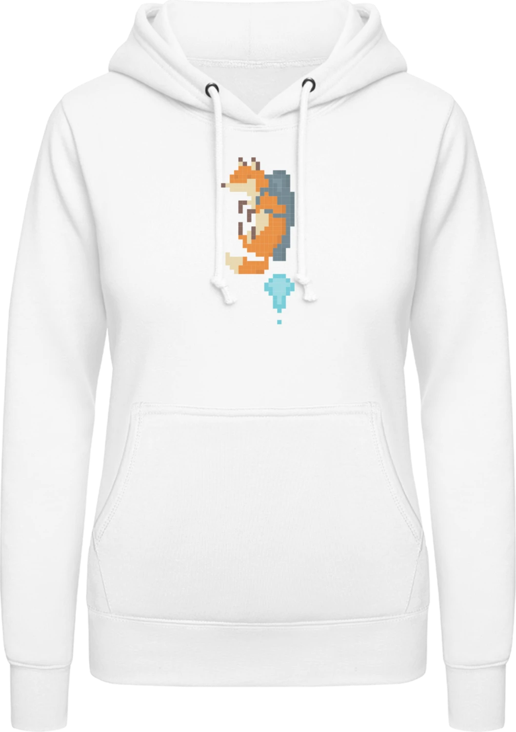 Jetpack Fox - Arctic white AWDis ladies hoodie - Front