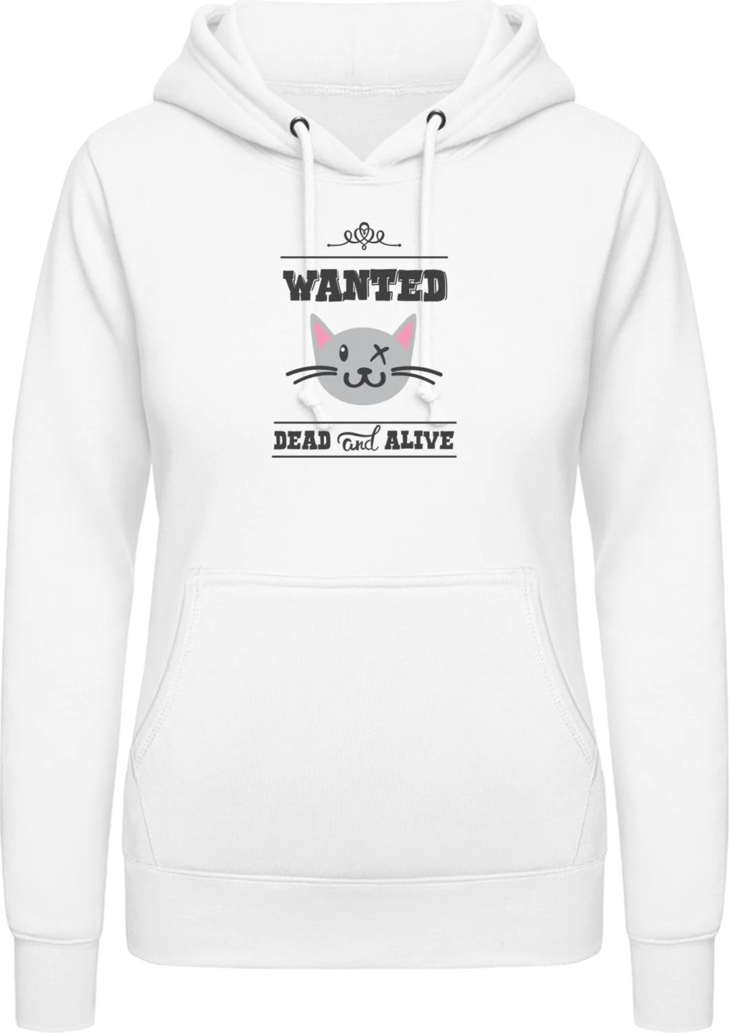 Wanted Dead And Alive - Arctic white AWDis ladies hoodie - Front