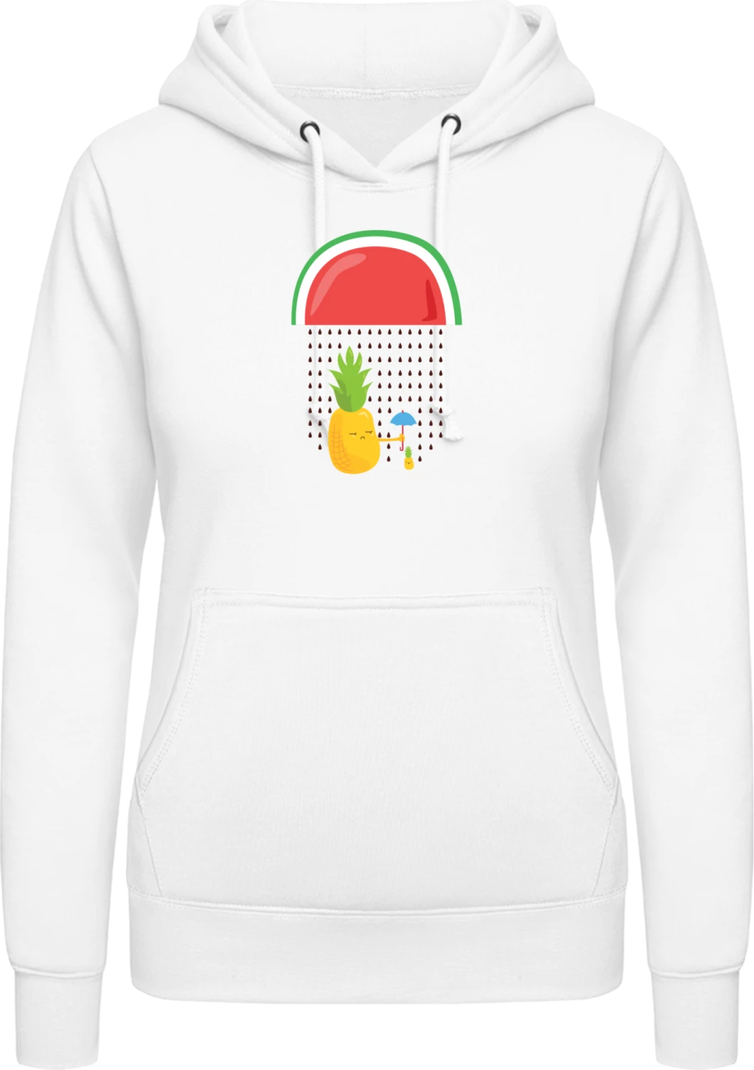 Pineapple Cute Parent - Arctic white AWDis ladies hoodie - Front