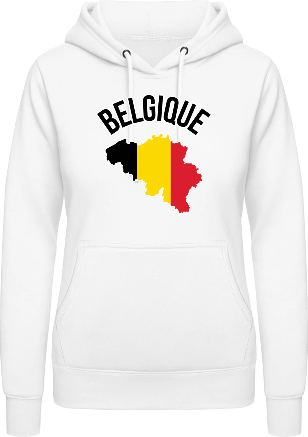 Belgique - Arctic white AWDis ladies hoodie - Front