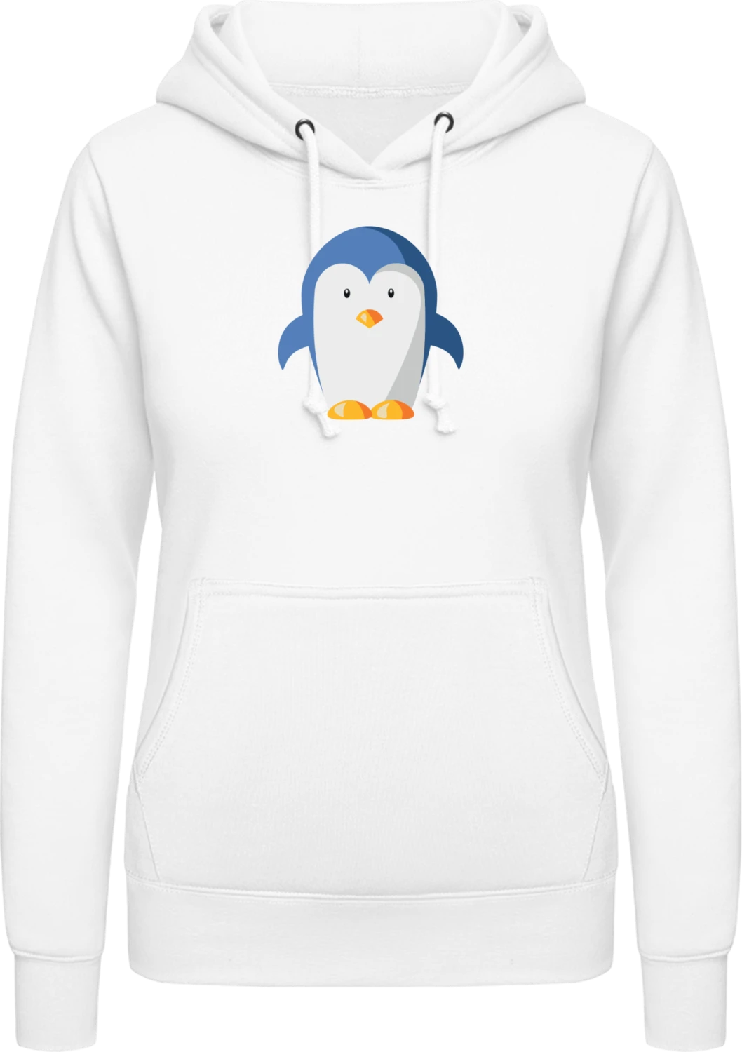 Little Penguin - Arctic white AWDis ladies hoodie - Front