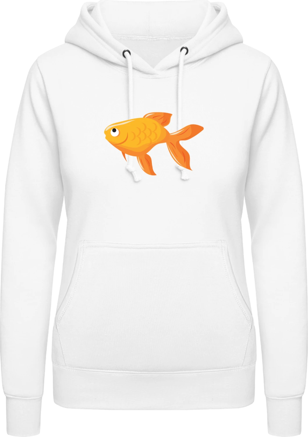 Goldfish - Arctic white AWDis ladies hoodie - Front