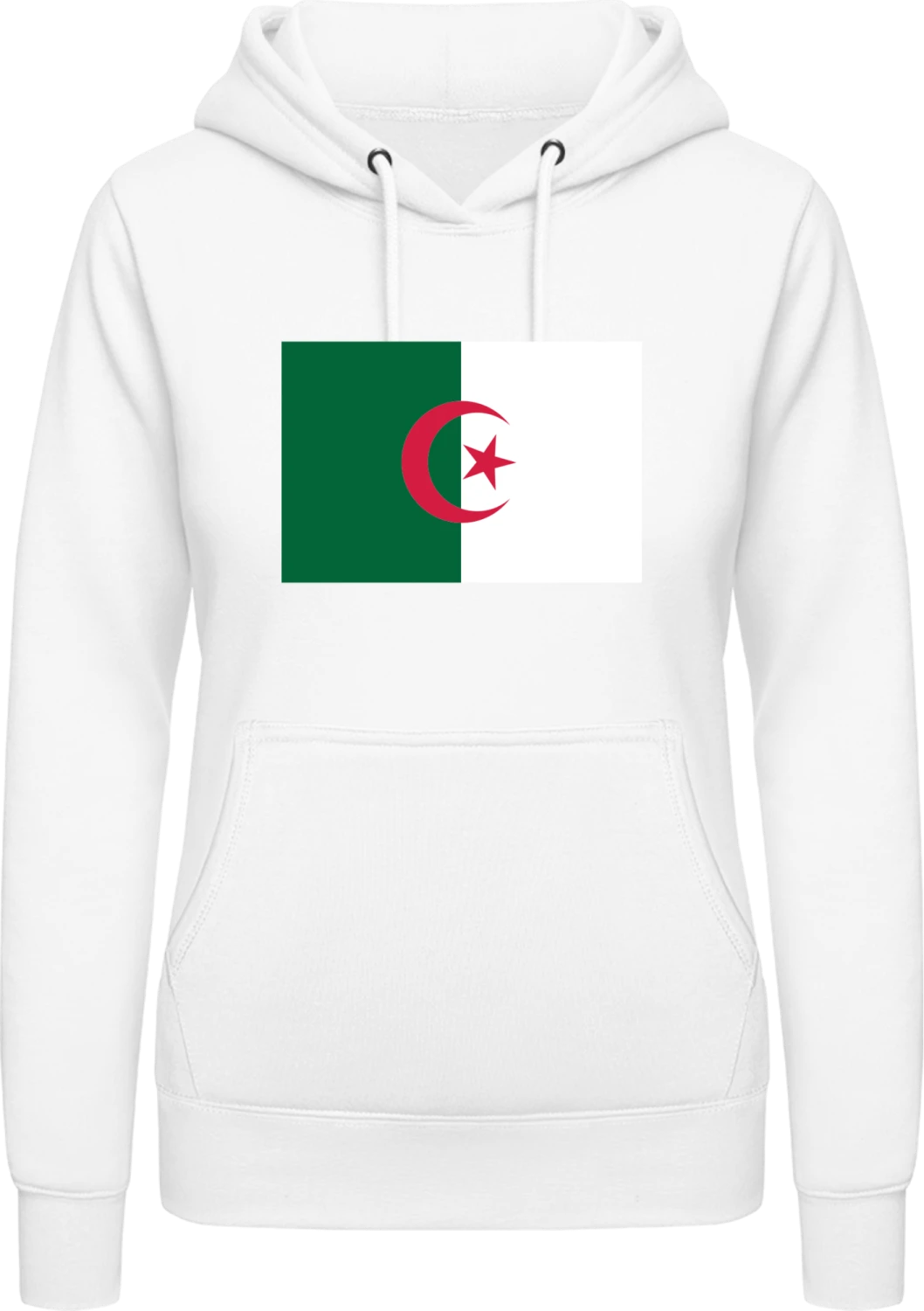 Algeria Flag - Arctic white AWDis ladies hoodie - Front