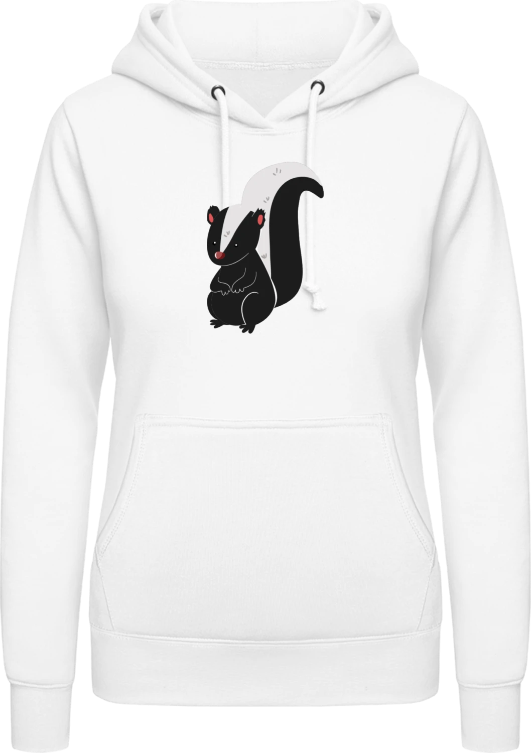 Cute Litte Skunk - Arctic white AWDis ladies hoodie - Front