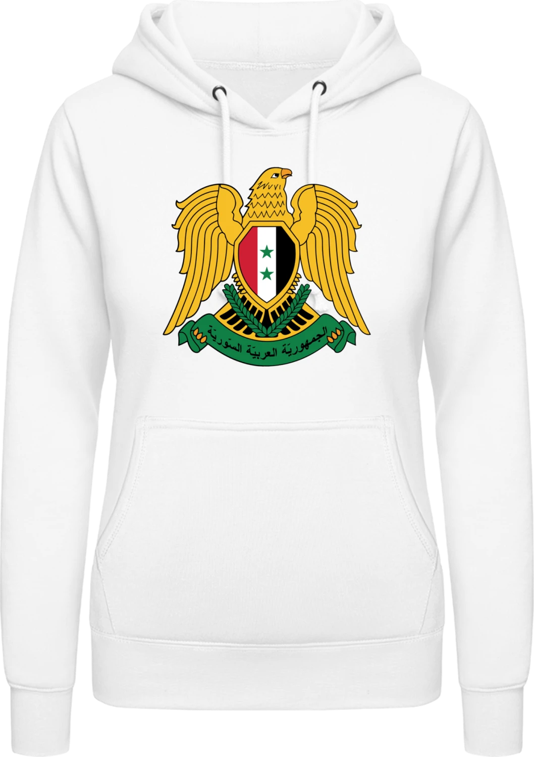 Syria Coat of Arms - Arctic white AWDis ladies hoodie - Front