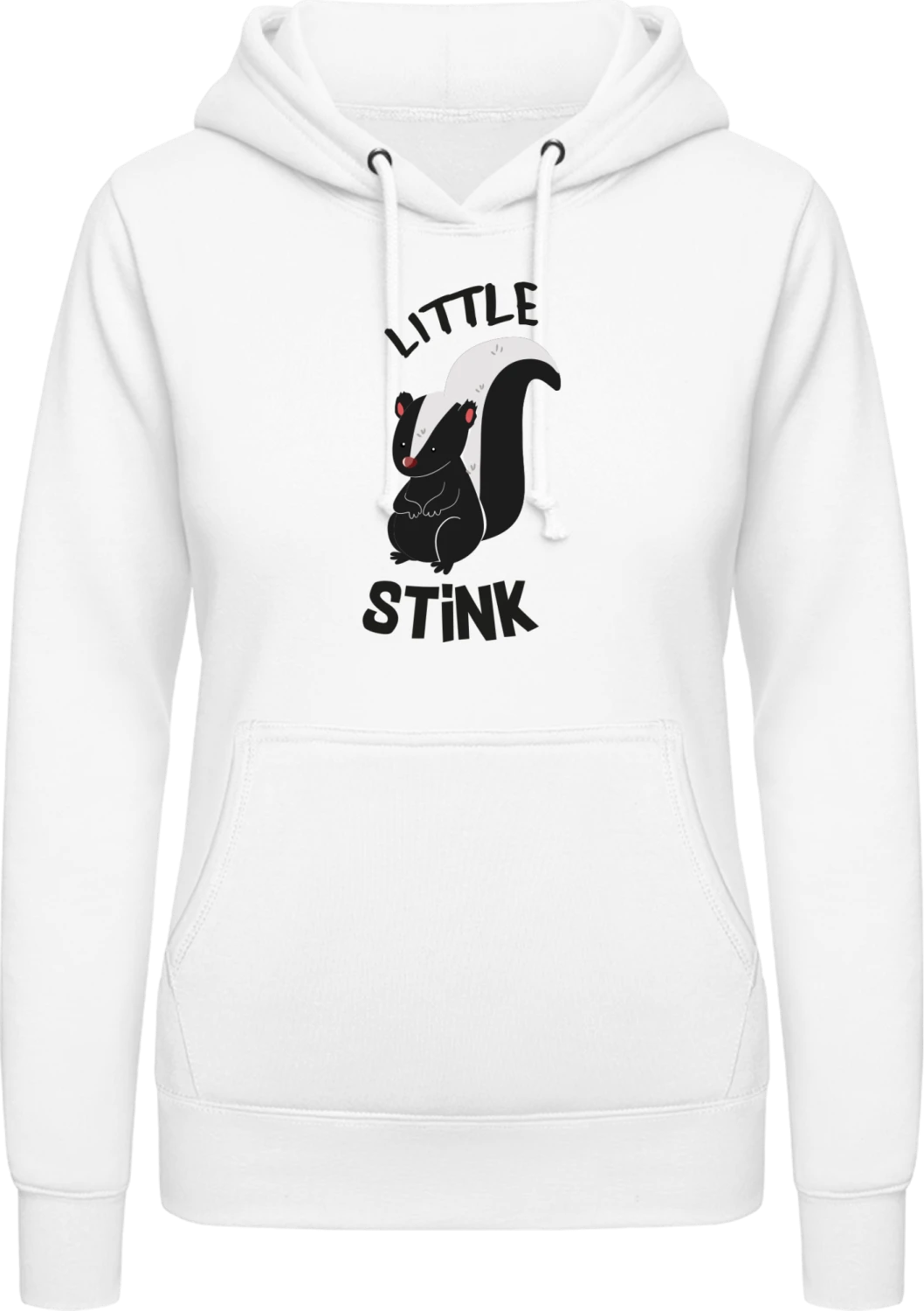 Little Stink Skunk - Arctic white AWDis ladies hoodie - Front