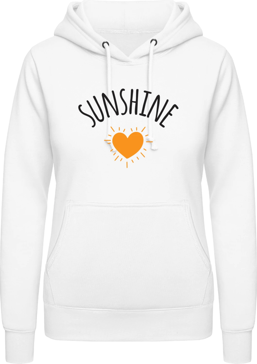 Sunshine Heart - Arctic white AWDis ladies hoodie - Front