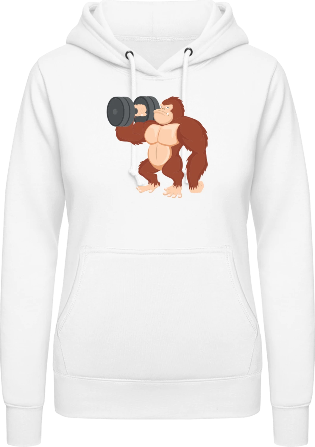 Training Gorilla - Arctic white AWDis ladies hoodie - Front