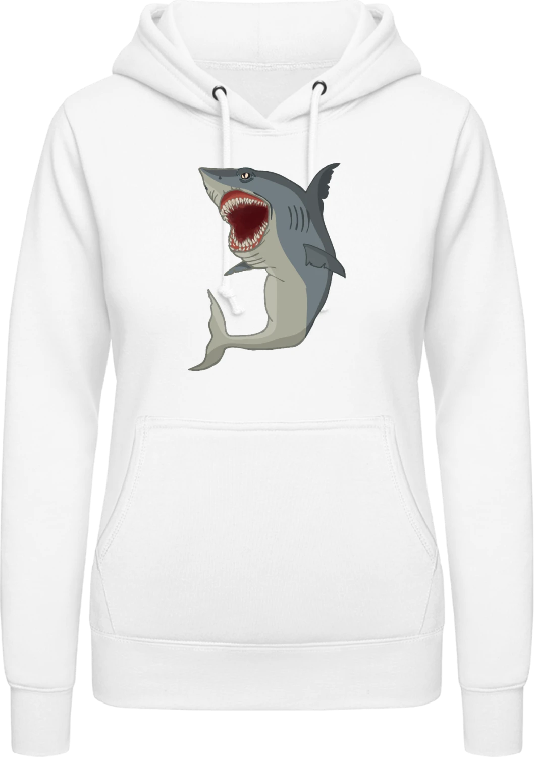 Shark Real - Arctic white AWDis ladies hoodie - Front