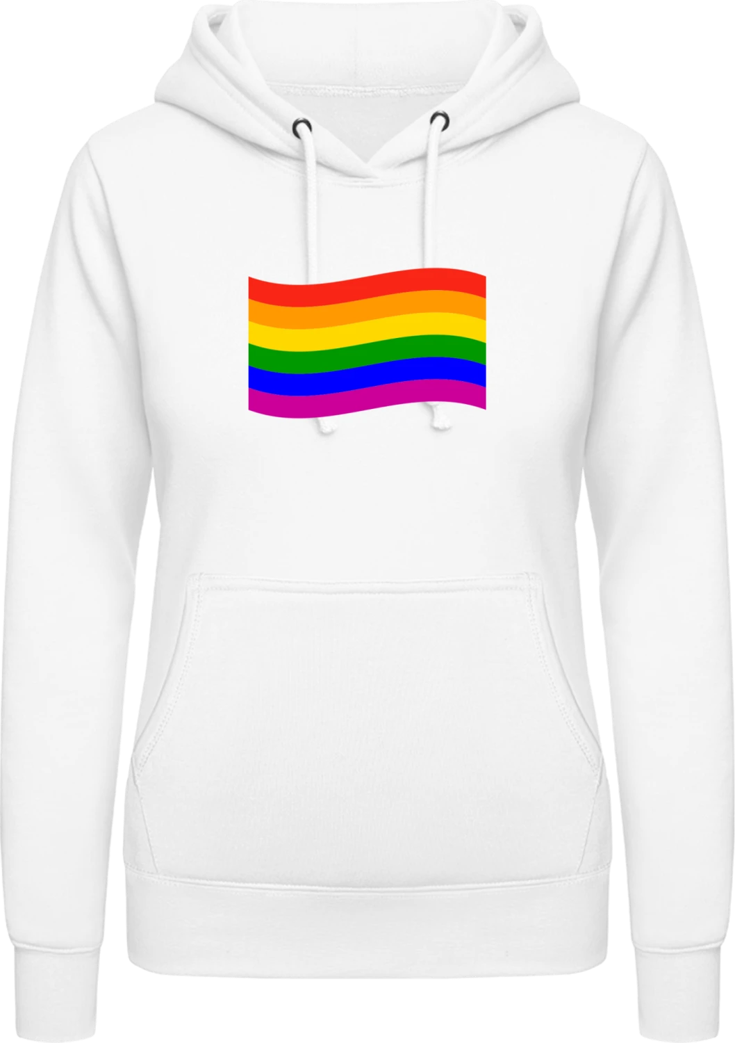 Glory Rainbow Flag - Arctic white AWDis ladies hoodie - Front