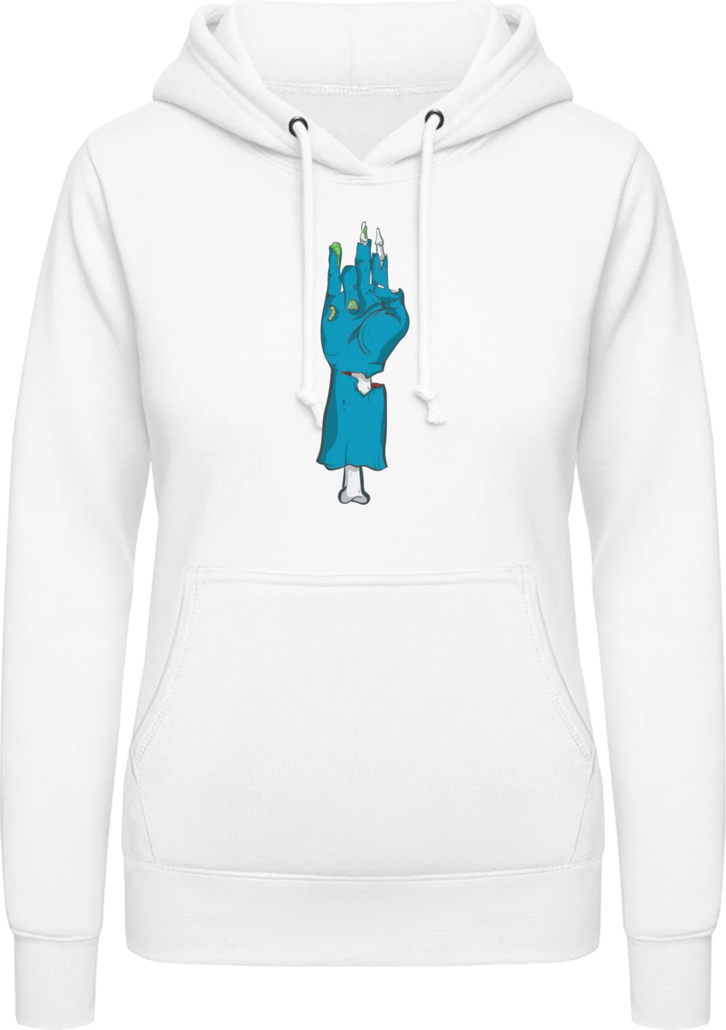 Shocker Zombie Hand - Arctic white AWDis ladies hoodie - Front