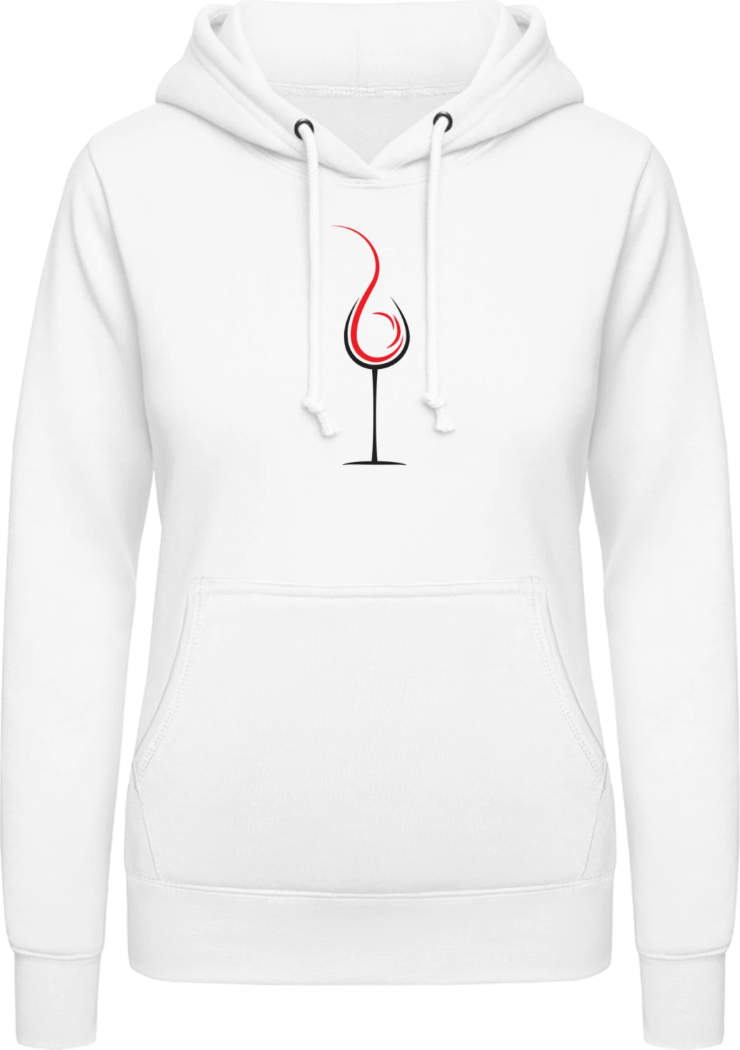 Glass Of Red Wine - Arctic white AWDis ladies hoodie - Front