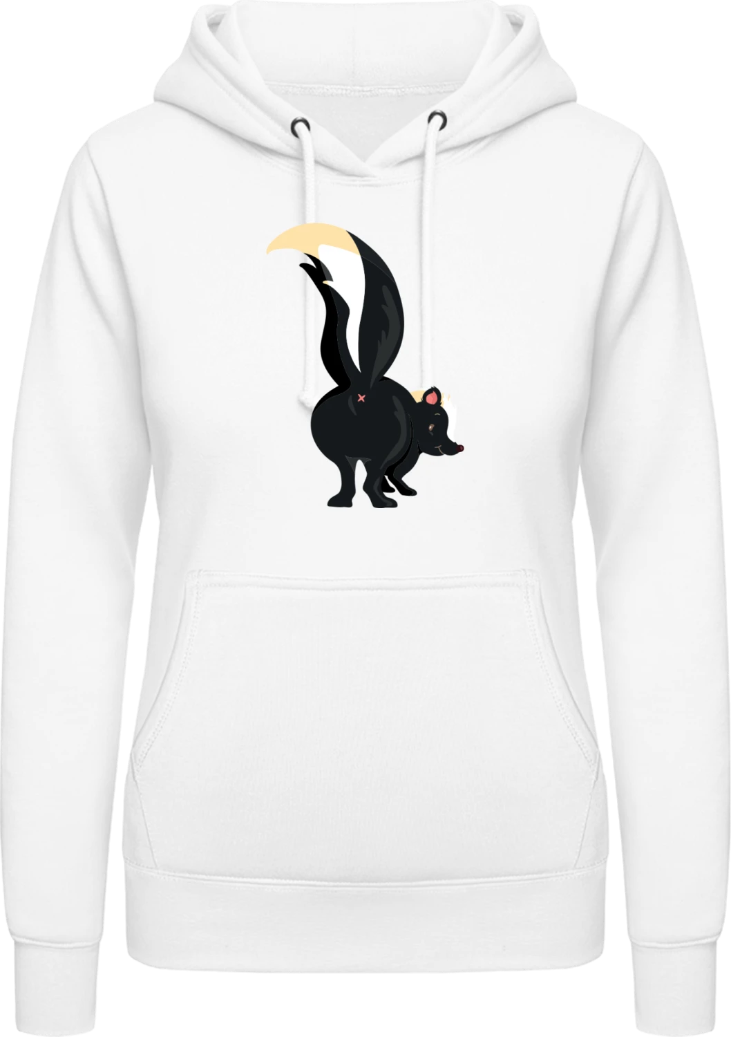 Skunk Butt - Arctic white AWDis ladies hoodie - Front