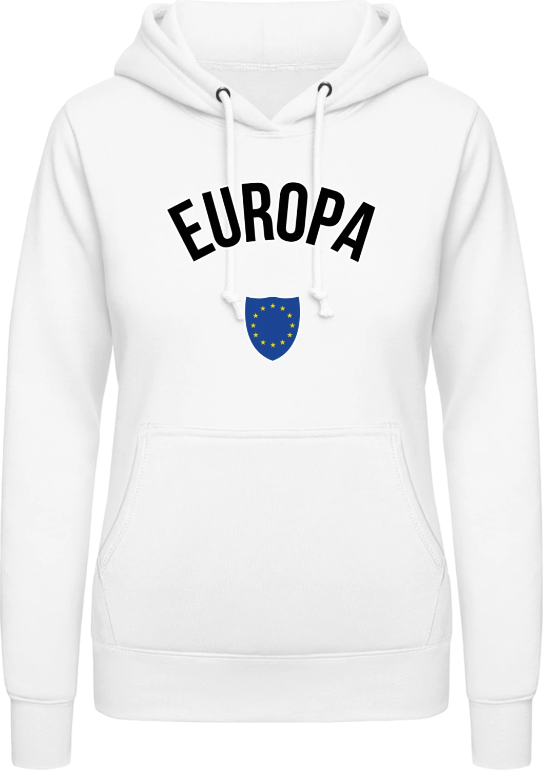 Europa Flagge Wappen - Arctic white AWDis ladies hoodie - Front