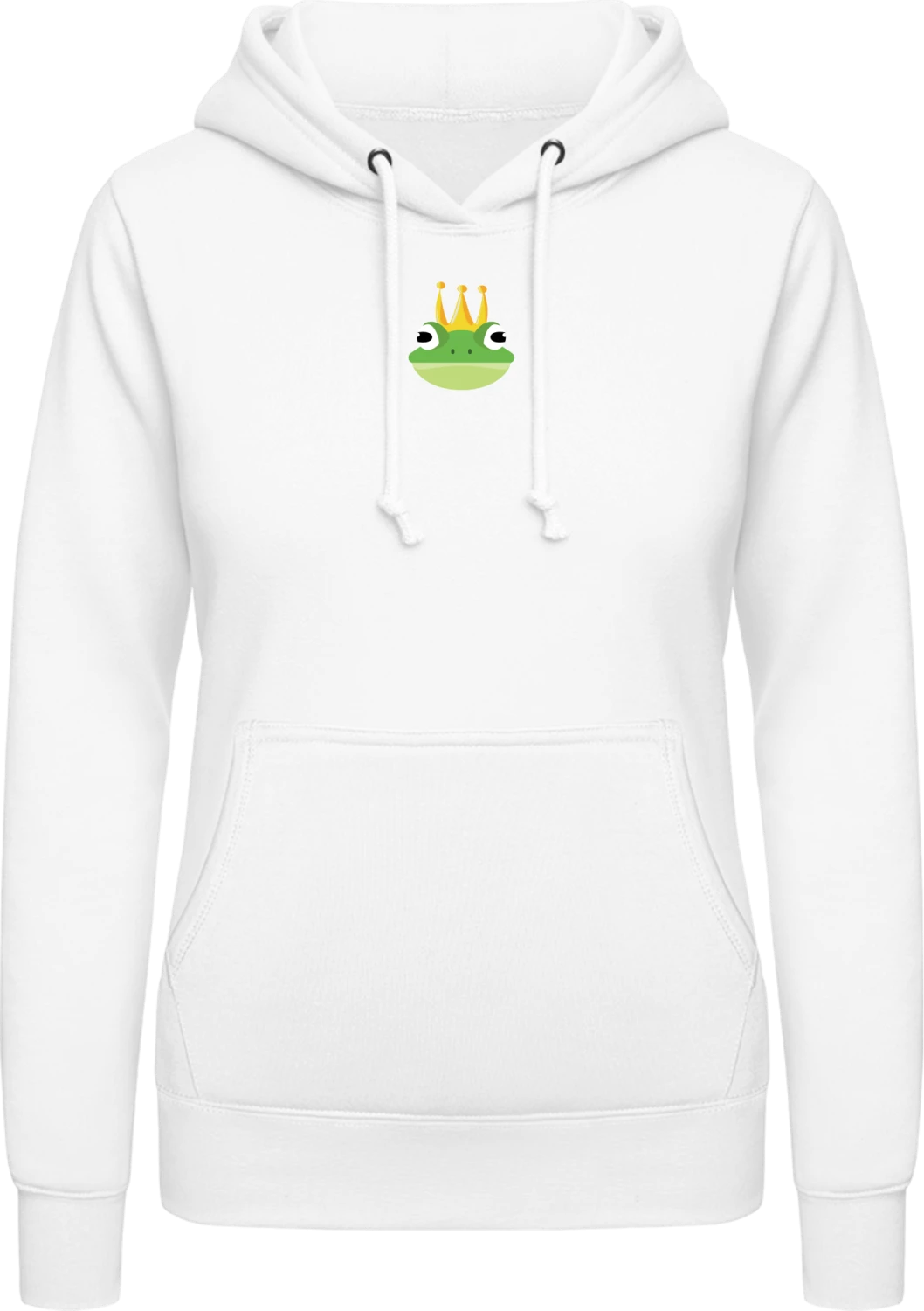 Frog King Head - Arctic white AWDis ladies hoodie - Front