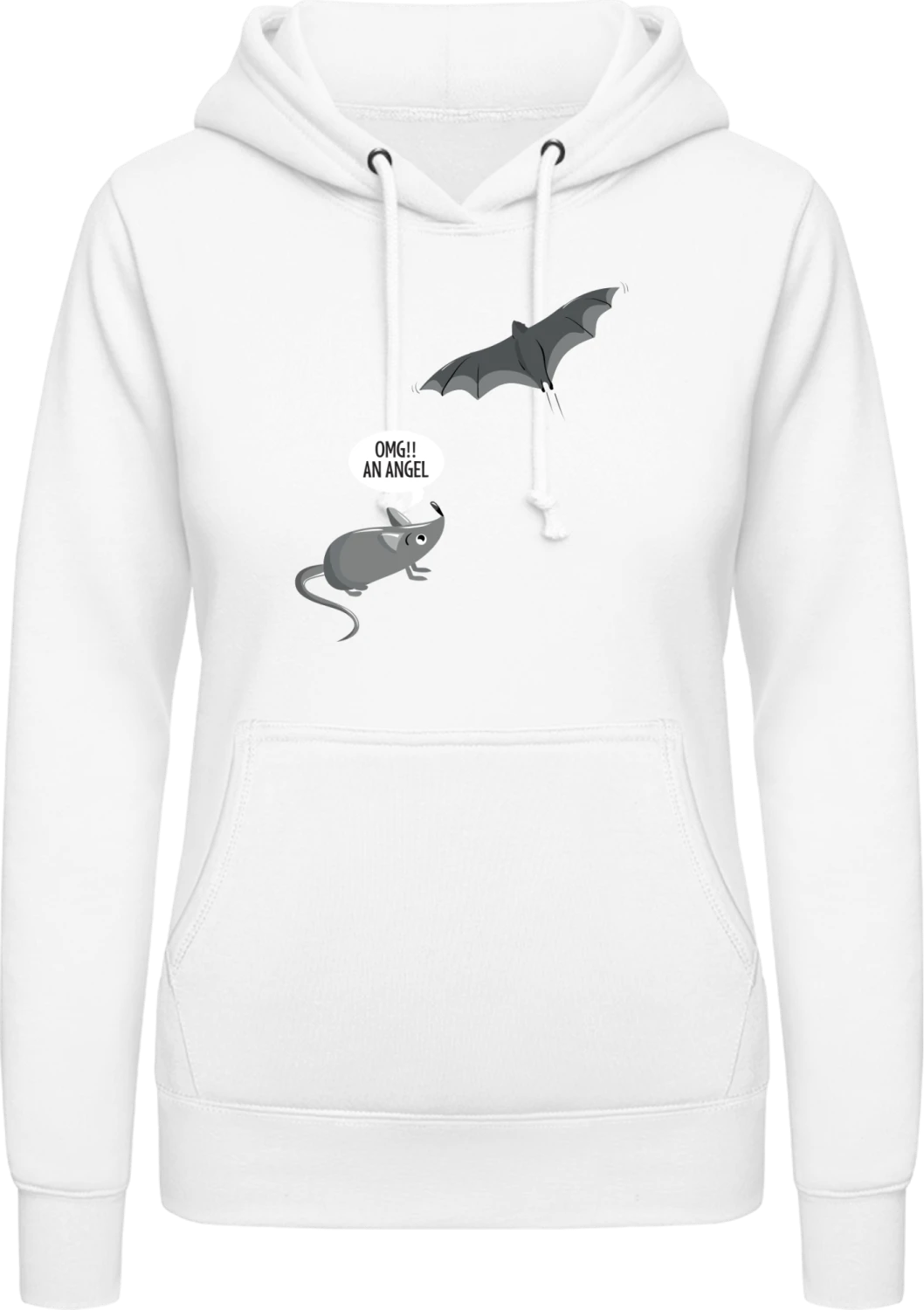 OMG!! An Angel - Arctic white AWDis ladies hoodie - Front