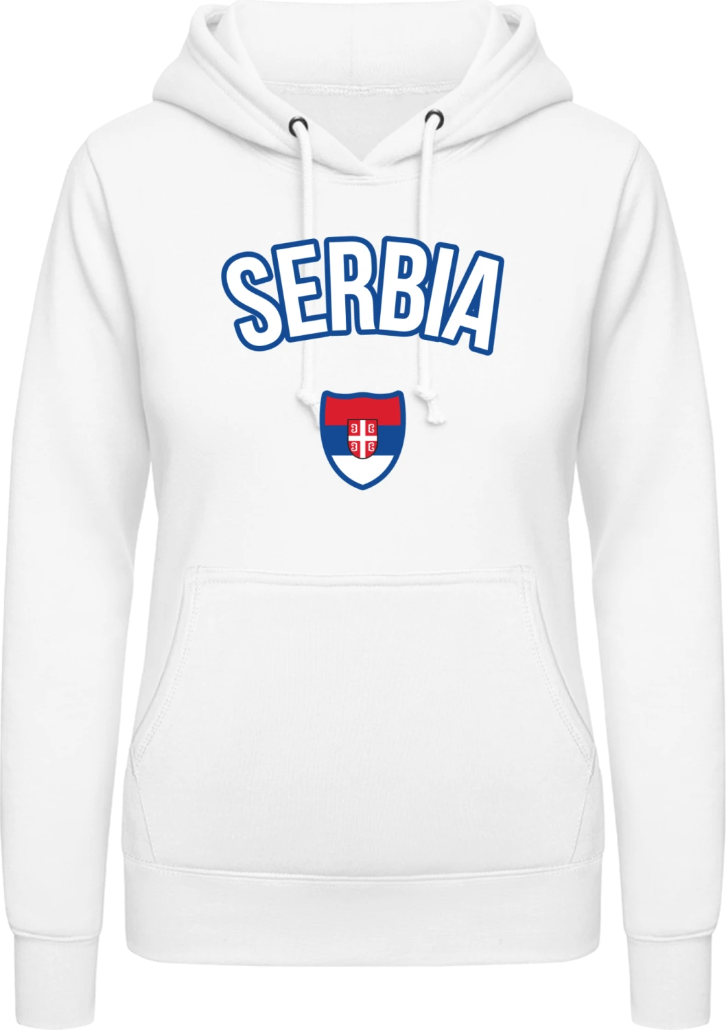 SERBIA Fan - Arctic white AWDis ladies hoodie - Front