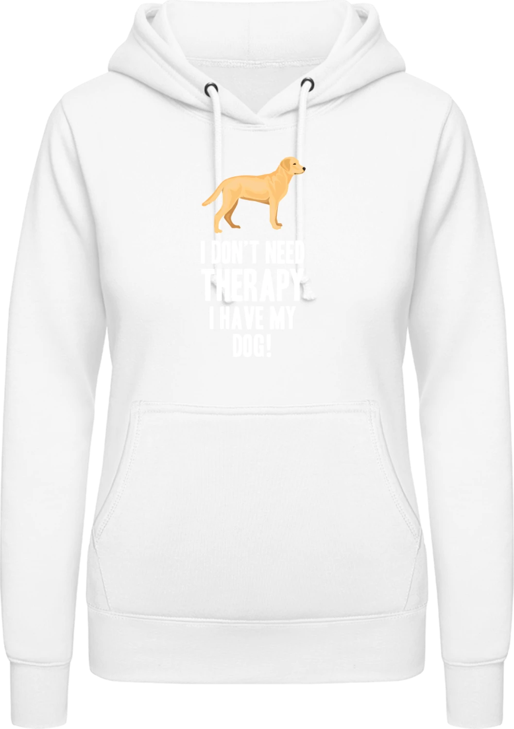 No Therapy Just My Dog - Arctic white AWDis ladies hoodie - Front