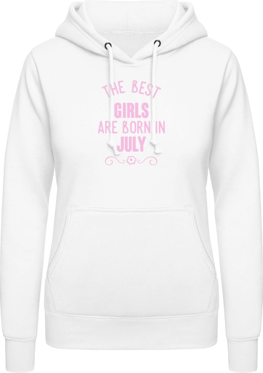 The Best Girls Are Born In July - Arctic white AWDis ladies hoodie - Front