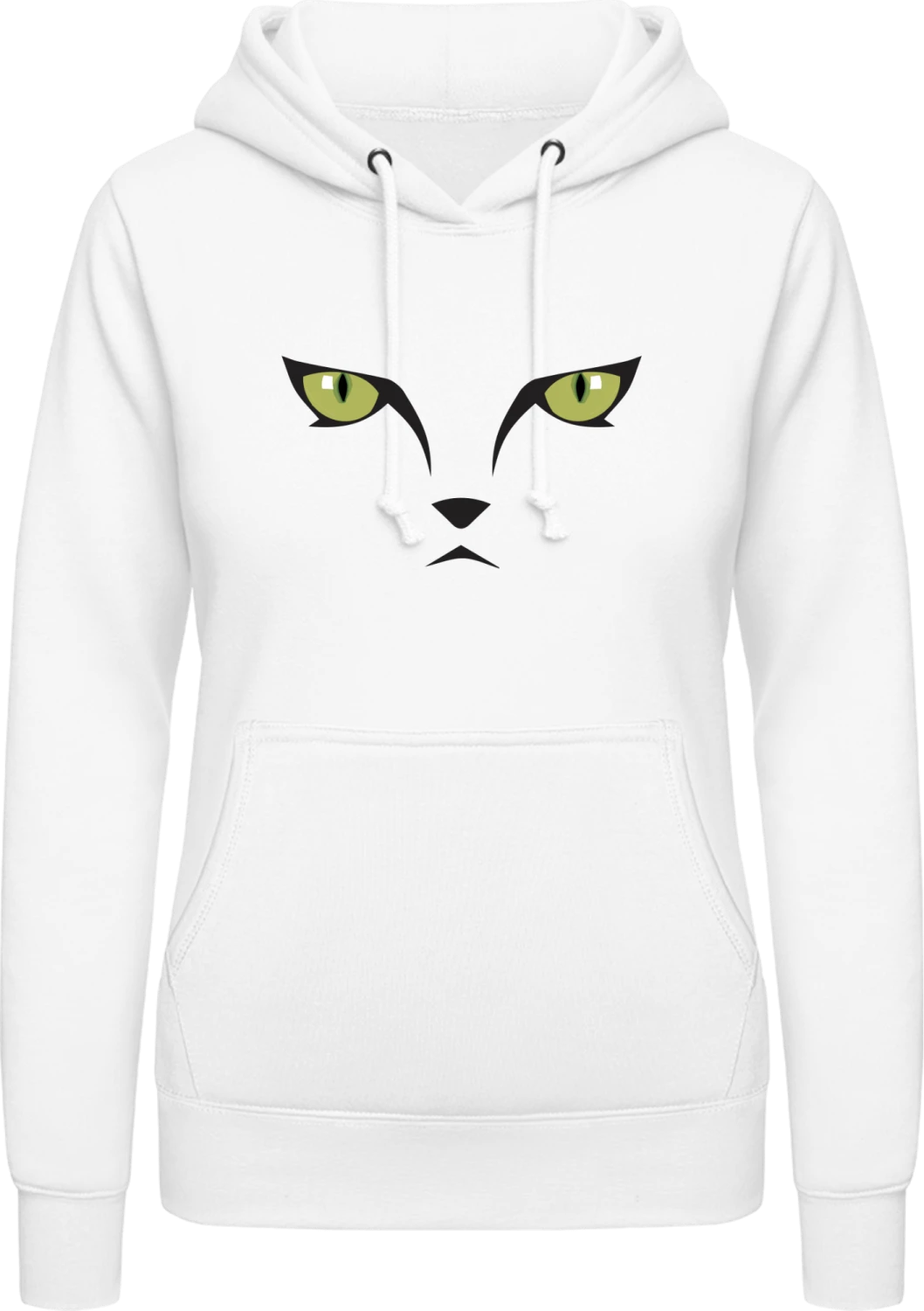 Cat Eyes - Arctic white AWDis ladies hoodie - Front