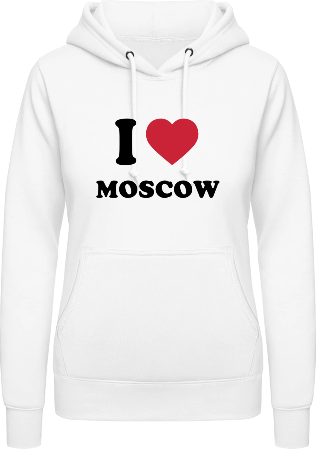 I love Moscow - Arctic white AWDis ladies hoodie - Front