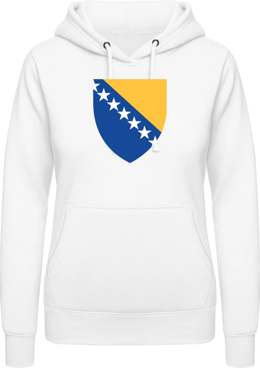 Bosnia and Herzegovina Coat of Arms - Arctic white AWDis ladies hoodie - Front