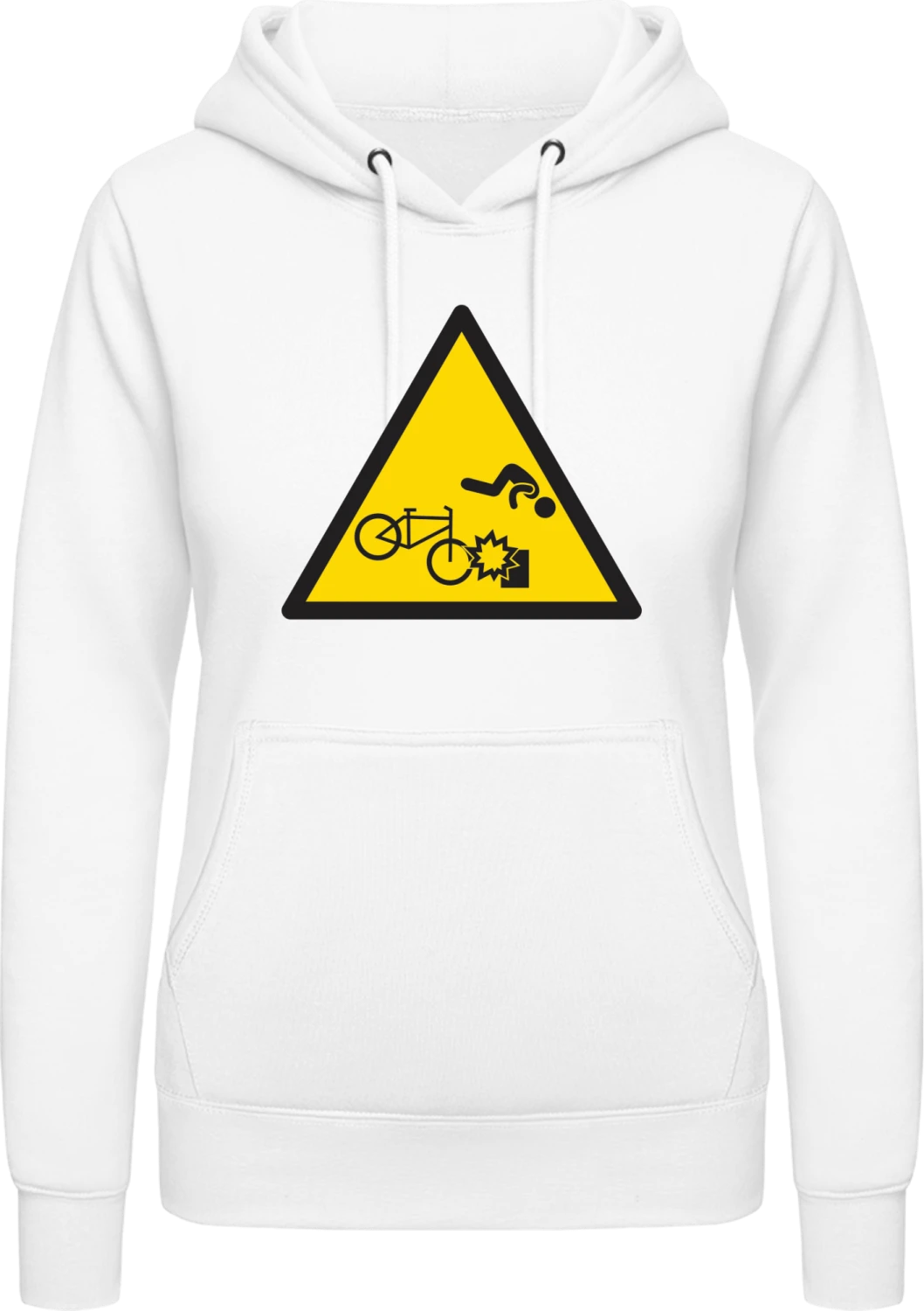 Warning Sign Barrier - Arctic white AWDis ladies hoodie - Front