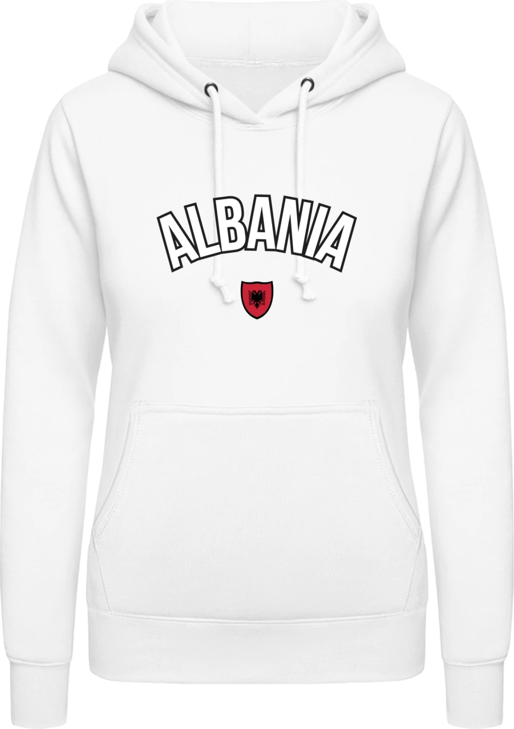 ALBANIA Football Fan - Arctic white AWDis ladies hoodie - Front