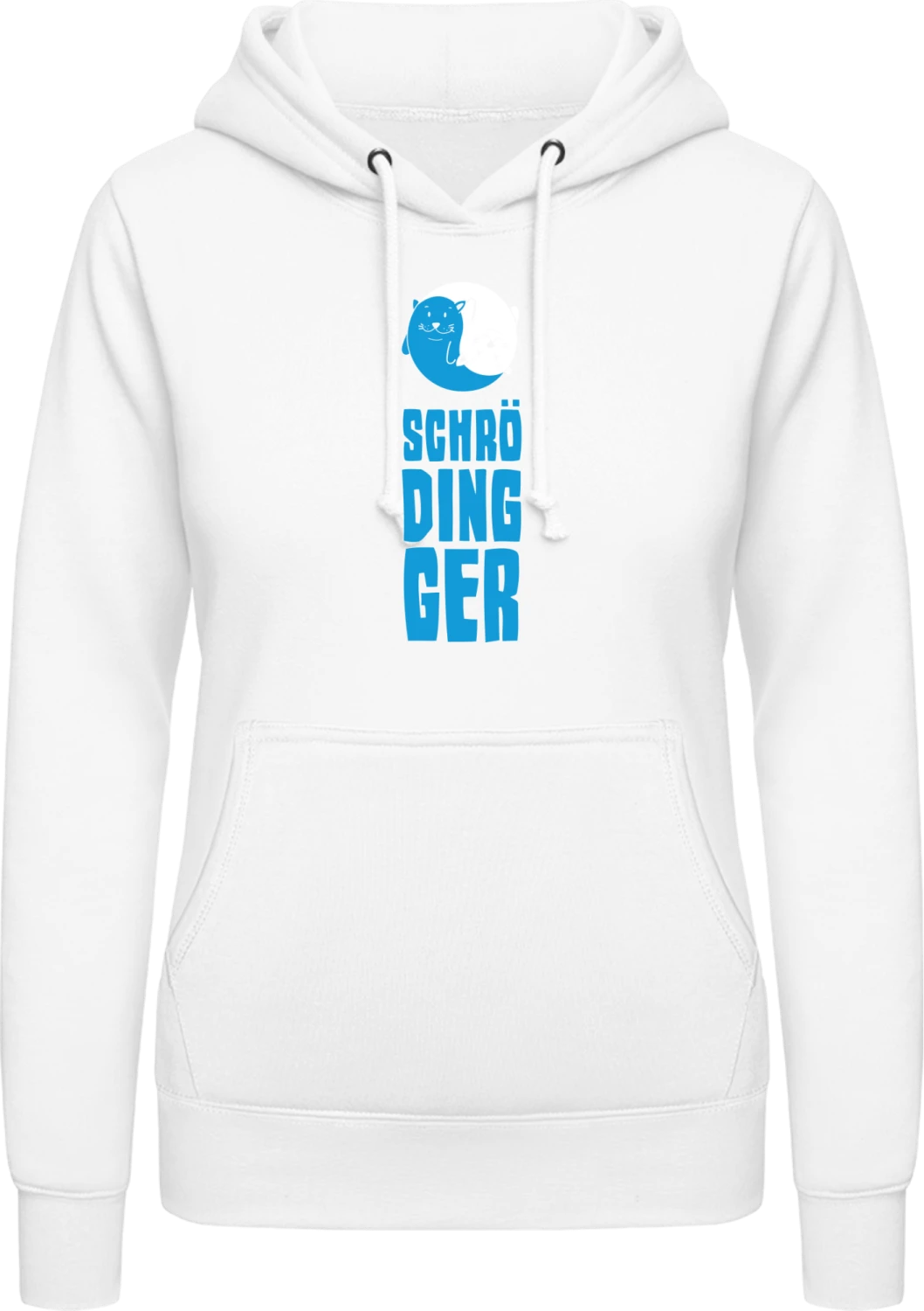 Schrödinger Ying Yang - Arctic white AWDis ladies hoodie - Front