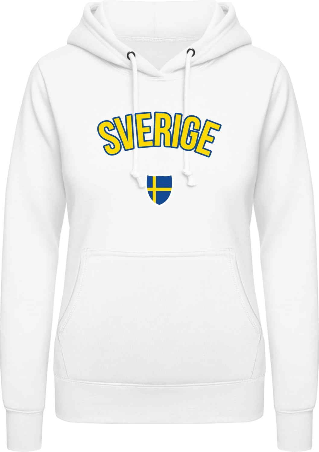 SVERIGE Flag Fan - Arctic white AWDis ladies hoodie - Front