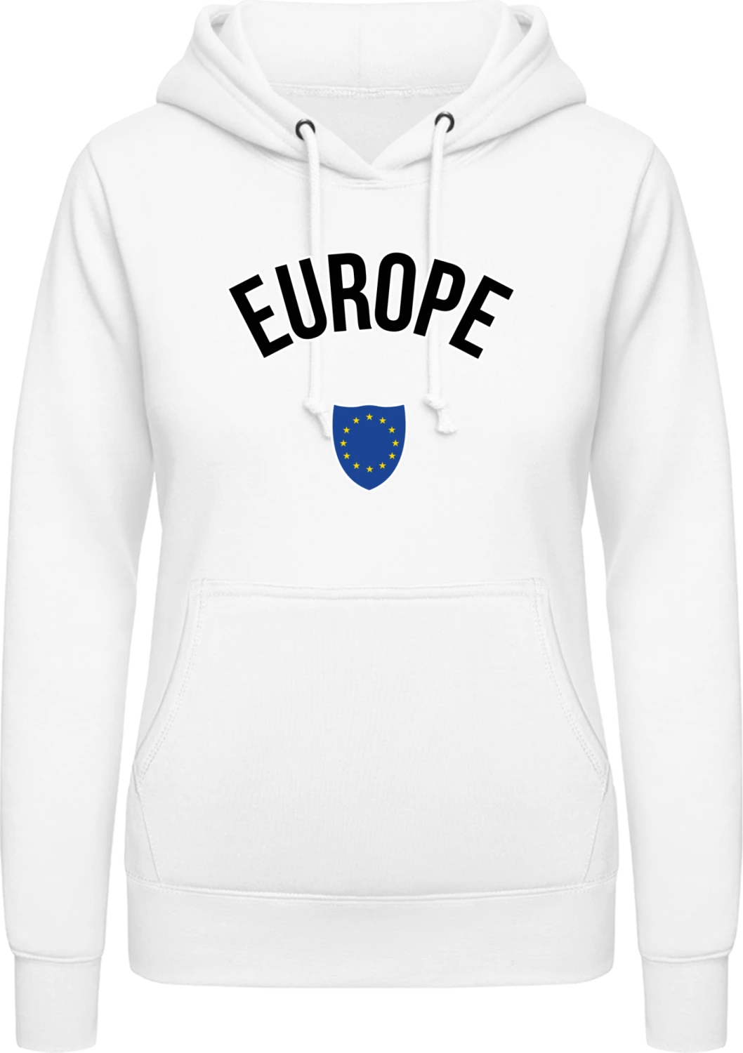 Europe Flag Medal - Arctic white AWDis ladies hoodie - Front