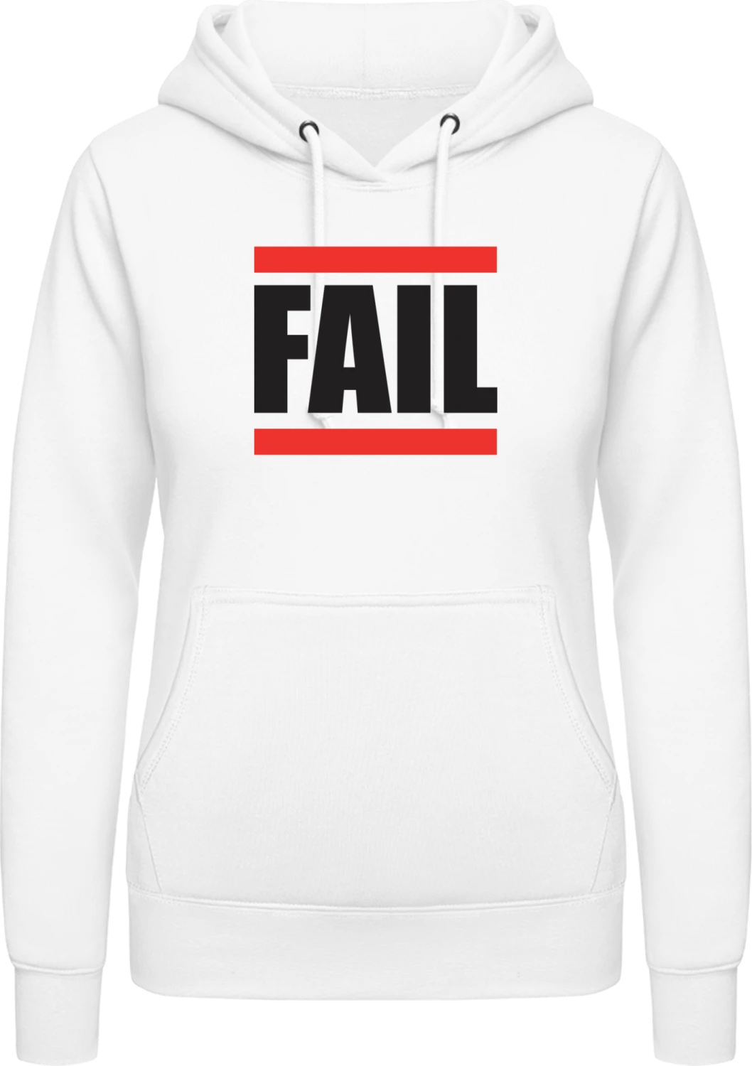 FAIL - Arctic white AWDis ladies hoodie - Front