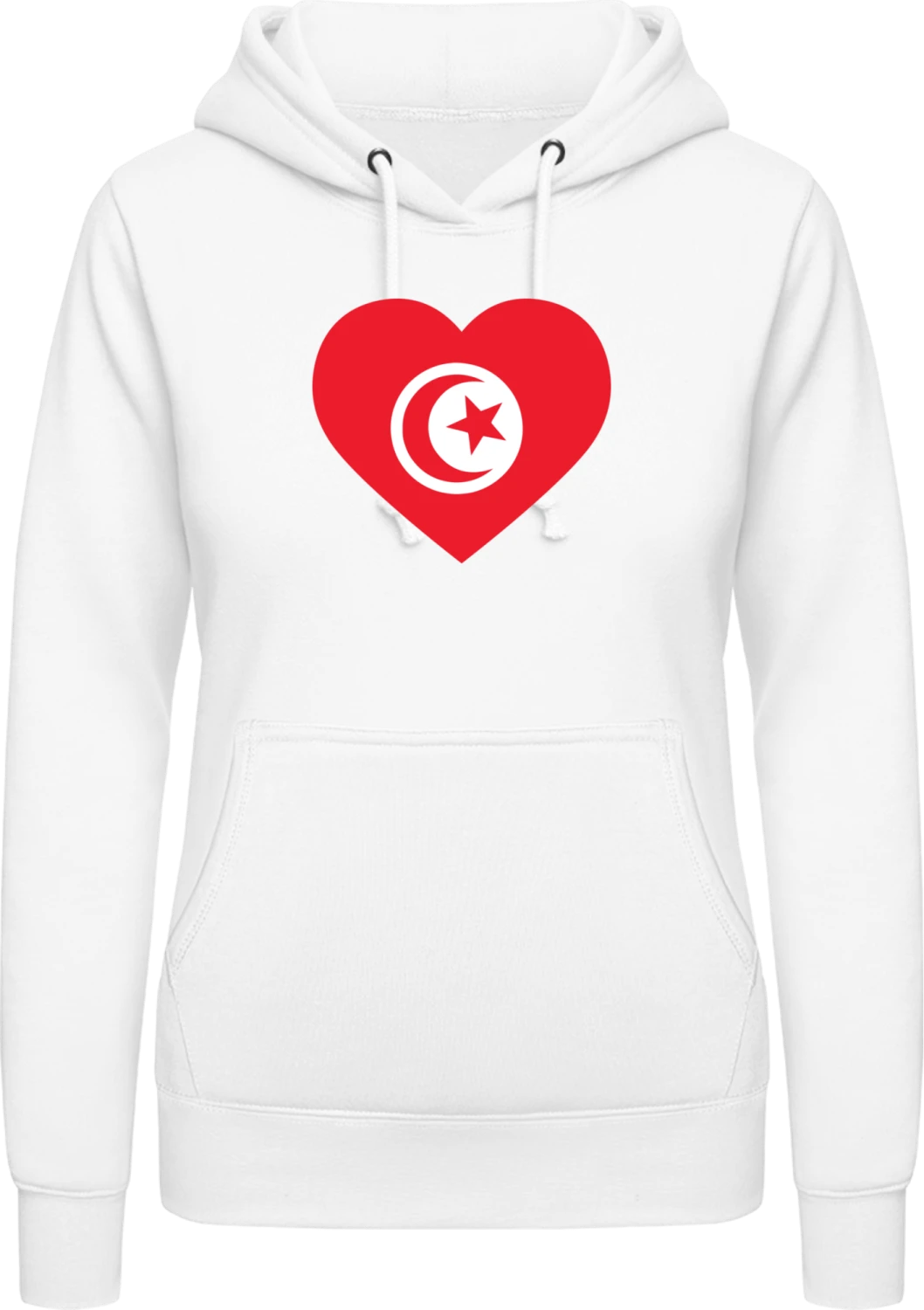 Tunisian Heart Flag - Arctic white AWDis ladies hoodie - Front