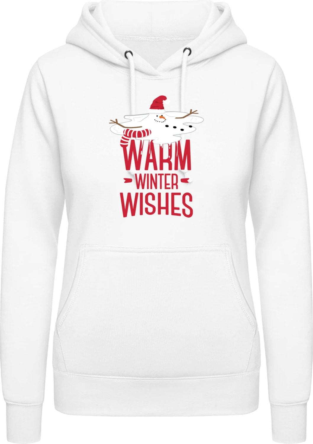 Warm Winter Wishes - Arctic white AWDis ladies hoodie - Front