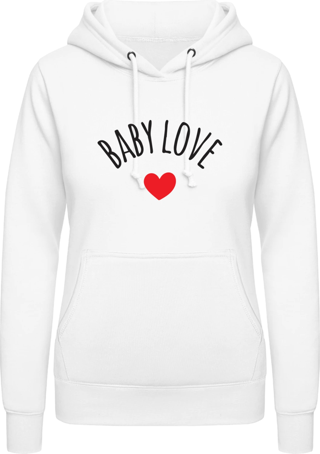 Baby Love Heart - Arctic white AWDis ladies hoodie - Front