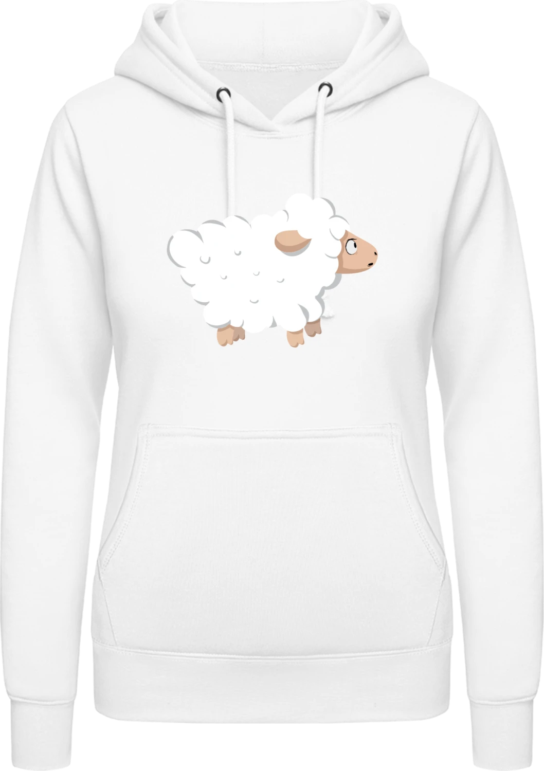 Scared Sheep - Arctic white AWDis ladies hoodie - Front