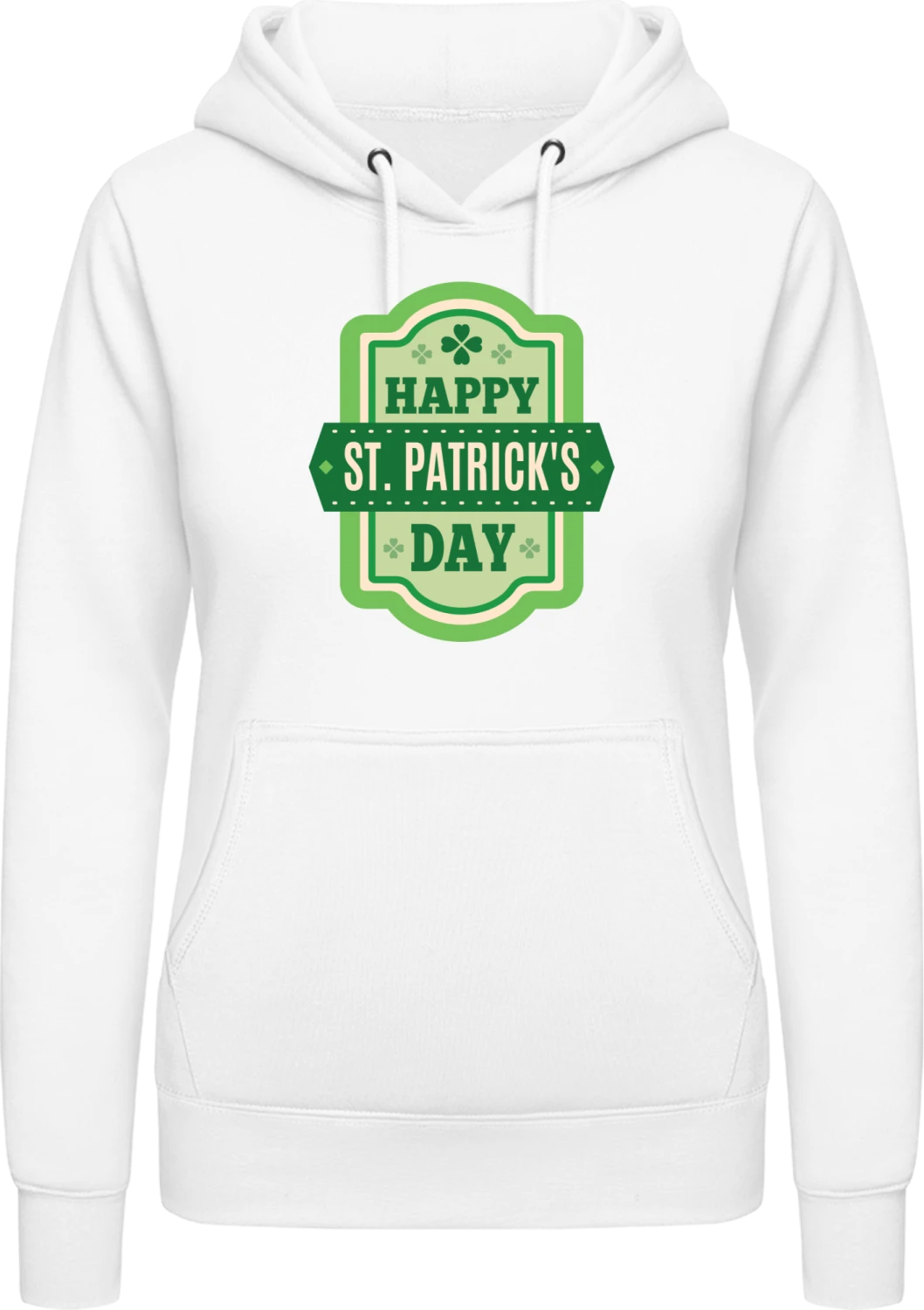 Happy St. Patrick's Day - Arctic white AWDis ladies hoodie - Front