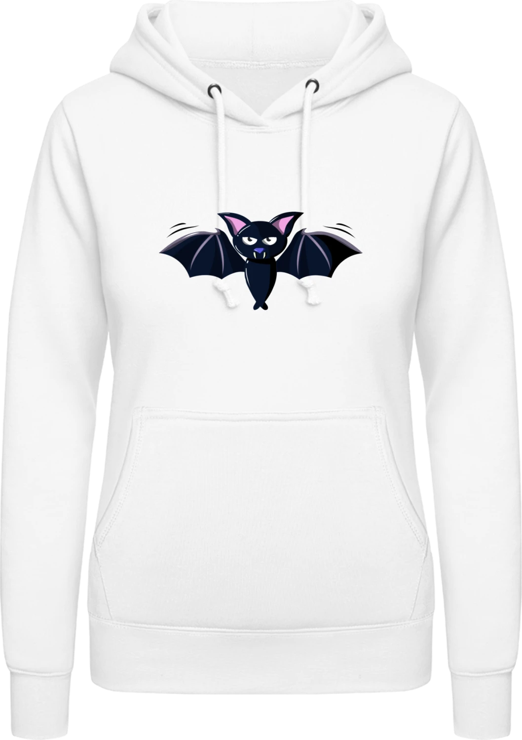 Cute Bat Comic - Arctic white AWDis ladies hoodie - Front