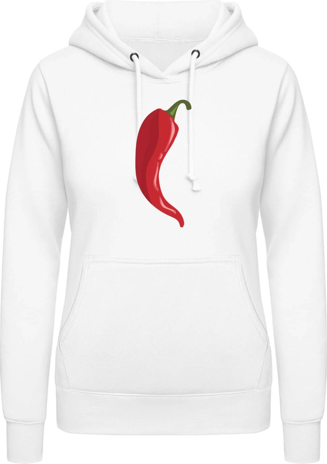 Chili Illustration - Arctic white AWDis ladies hoodie - Front