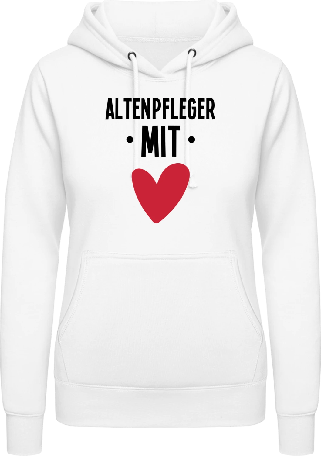 Altenpfleger mit Herz - Arctic white AWDis ladies hoodie - Front