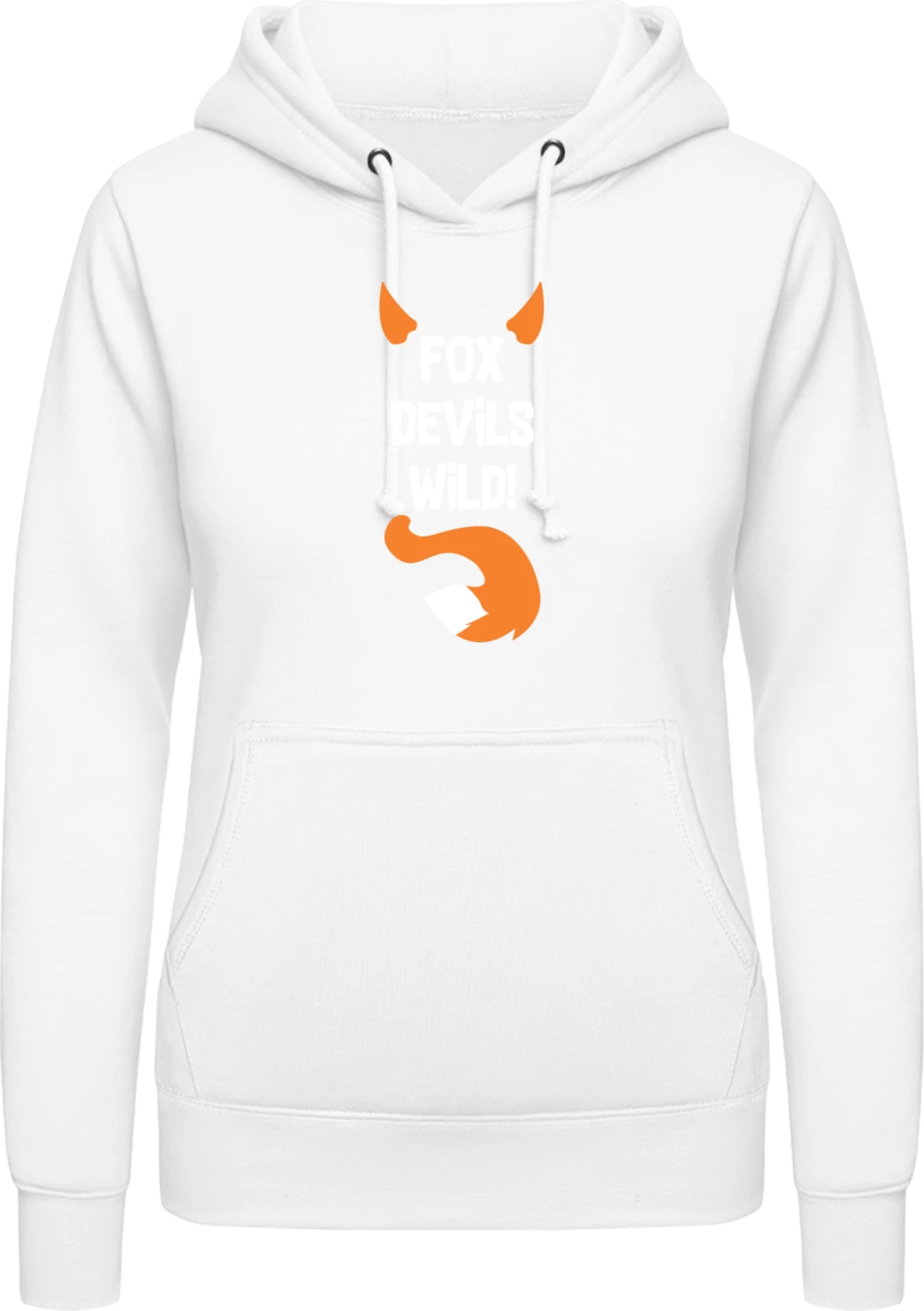 Fox Devils Wild - Arctic white AWDis ladies hoodie - Front