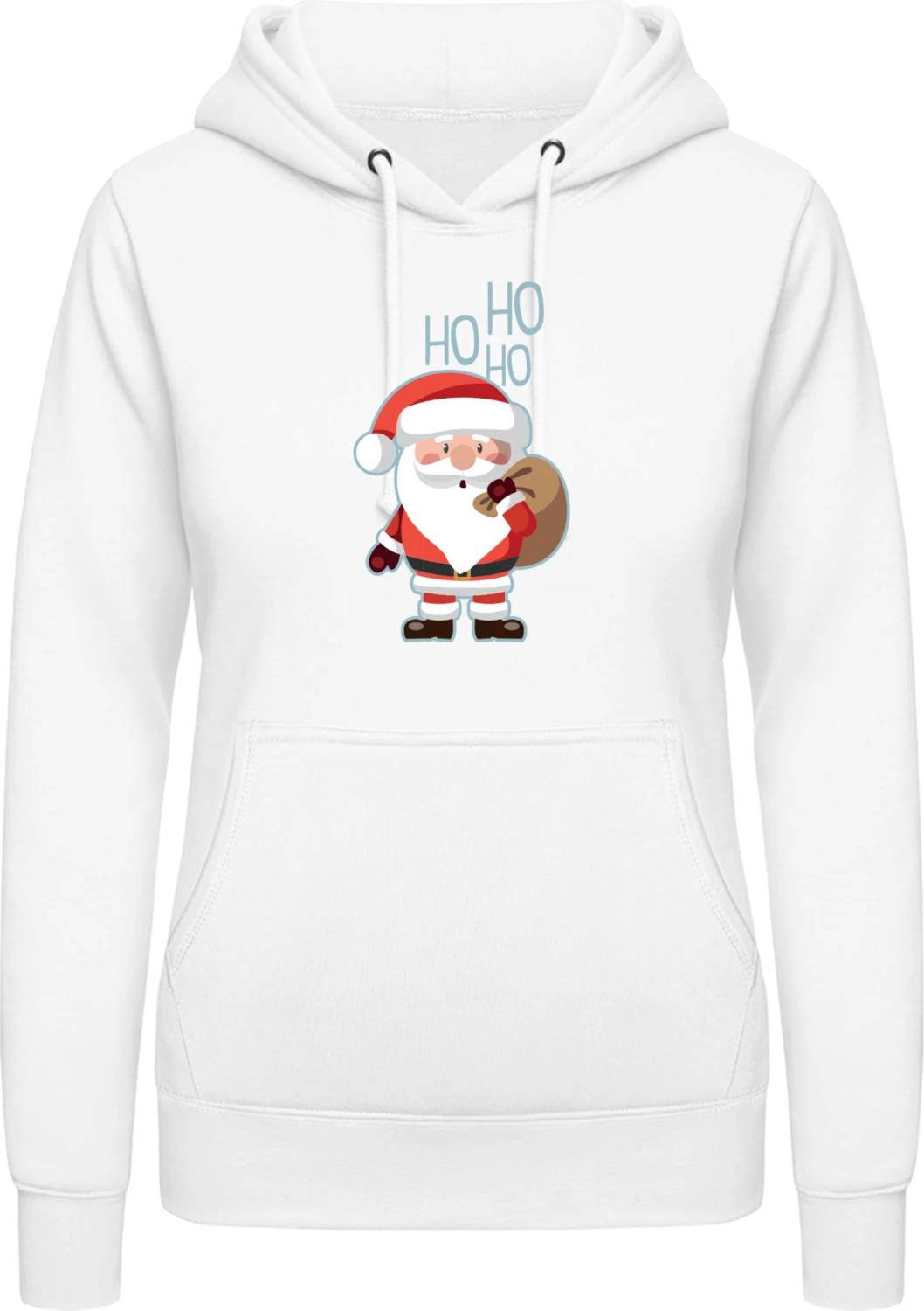 Ho Ho Ho Santa Claus - Arctic white AWDis ladies hoodie - Front