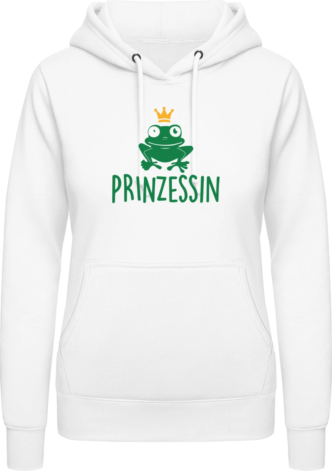 Frosch Prinzessin - Arctic white AWDis ladies hoodie - Front