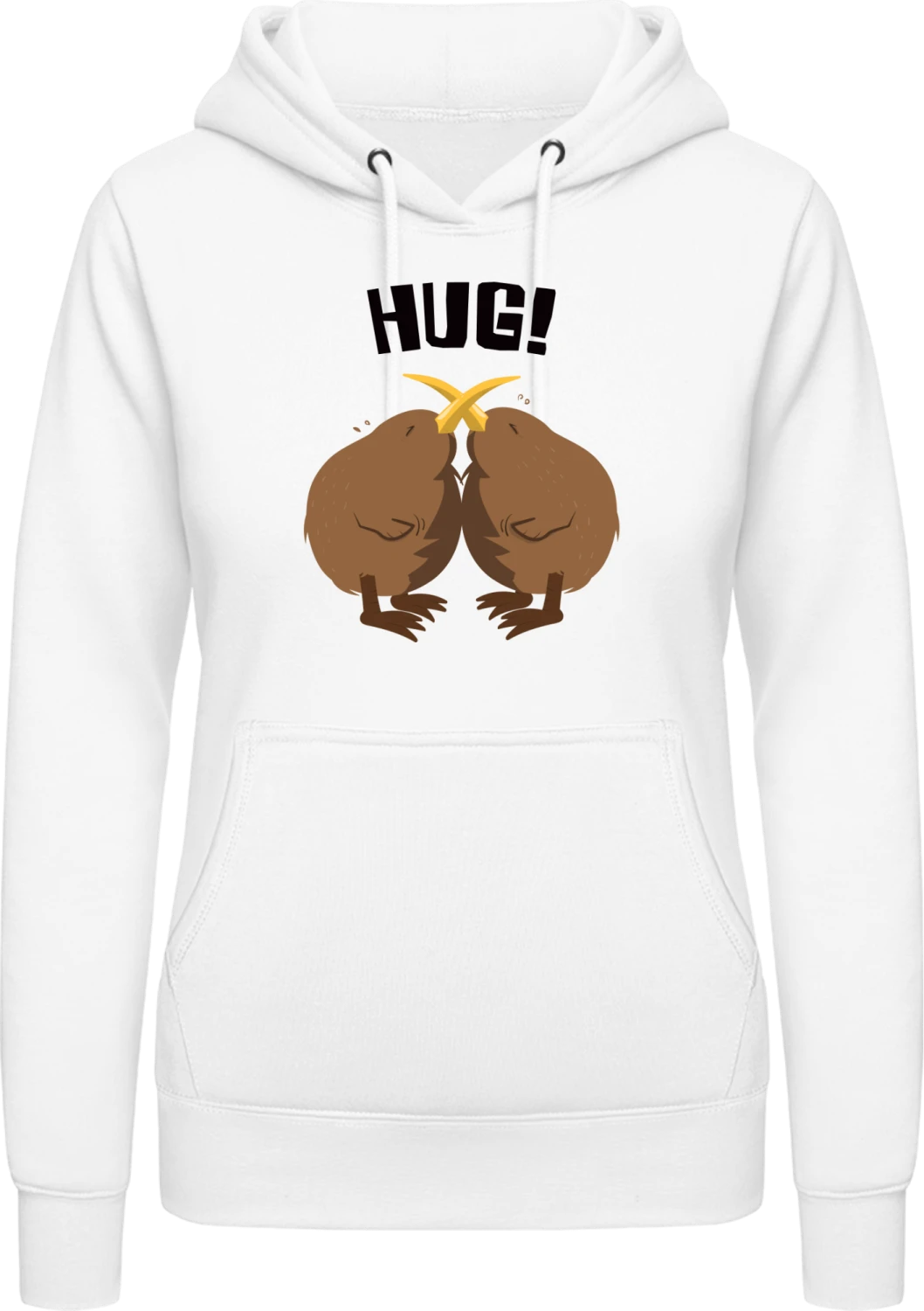 Kiwi Hug - Arctic white AWDis ladies hoodie - Front