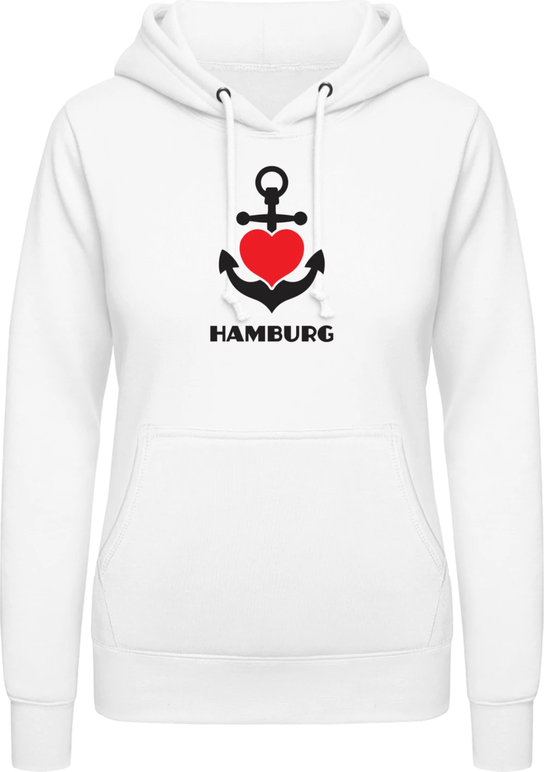 Hamburg Souvenier - Arctic white AWDis ladies hoodie - Front